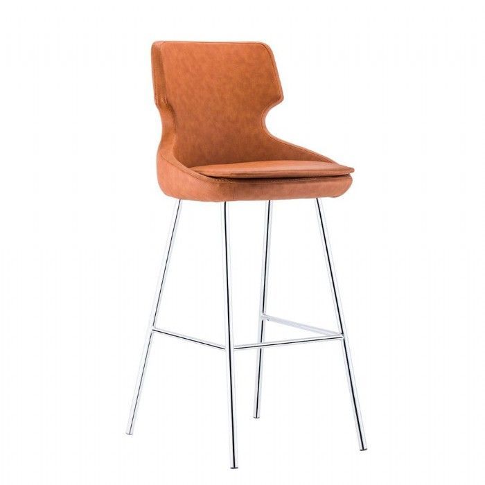 Krom Boru Ayakl Ergonomik Bar Taburesi - BAR 885