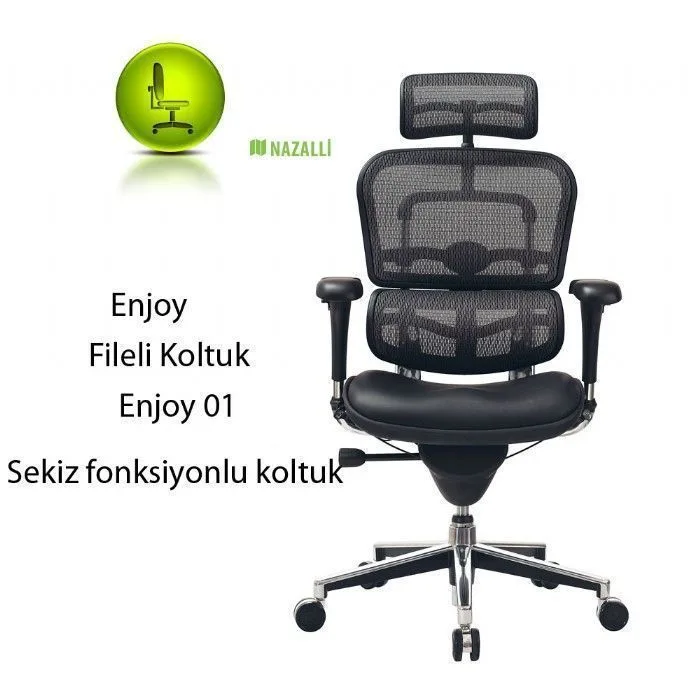 Enjoy — Baş Destekli Fileli Ofis ve Yönetici Koltuğu Enjoy — Baş Destekli Fileli Ofis ve Yönetici Koltuğu - ENJOY-01 | Nazalli üretimi